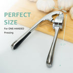 GD Premium Garlic Press Set – Rust-Proof Stainless Steel Garlic Mincer Tool – Easy-Squeeze, Easy-Clean with Soft Ergonomic Handle – Dishwasher Safe, Includes Silicone Peeler & Brush (Imperial Silver)