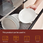 White Pasta Bowls Set of 4, Porcelain Salad Bowls 37 oz, Wide and Shallow Serving Bowl 9 Inch, Large Pasta Plates, Serving Dishes for Soup, Dinner, Microwave and Dishwasher Safe