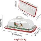 Enamel Butter Dish with Lid Vintage Enamelware Butter Keeper with Flower and Bird Patterns Farmhouse Butter Container Butter holder for Countertop Kitchen Decor