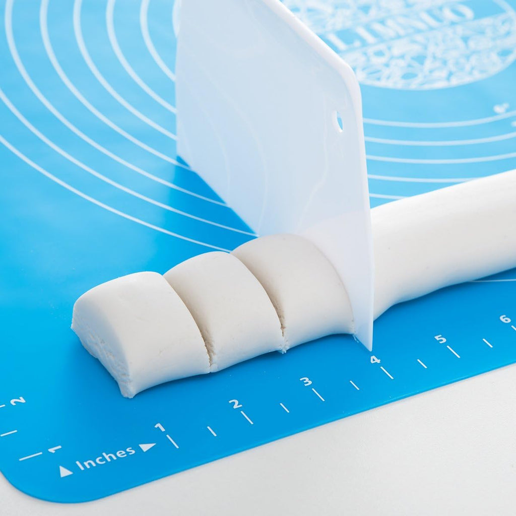 LIMNUO Silicone Baking Mat, Extra Thick Large Non Stick Pastry Mat Sheet for Dough Pie Crust Rolling Mats (Blue, L-16''(W)*24''(L))