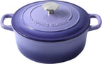 Enameled Cast Iron Covered Dutch Oven with Dual Handle, Dutch Ovens with Lid for Bread Baking, Safe to 500 degrees, 3.5 Quart, Purple