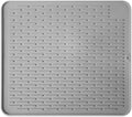 Silicone Dish Drying Mat for Multiple Usage,Easy clean,Eco-friendly,Super Sturdy Silicone Dish Drying Mat and Trivet, Dishwasher Safe, Heat Resistant (Gray, L 17.7×15.7inch)