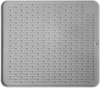 Silicone Dish Drying Mat for Multiple Usage,Easy clean,Eco-friendly,Super Sturdy Silicone Dish Drying Mat and Trivet, Dishwasher Safe, Heat Resistant (Gray, L 17.7×15.7inch)