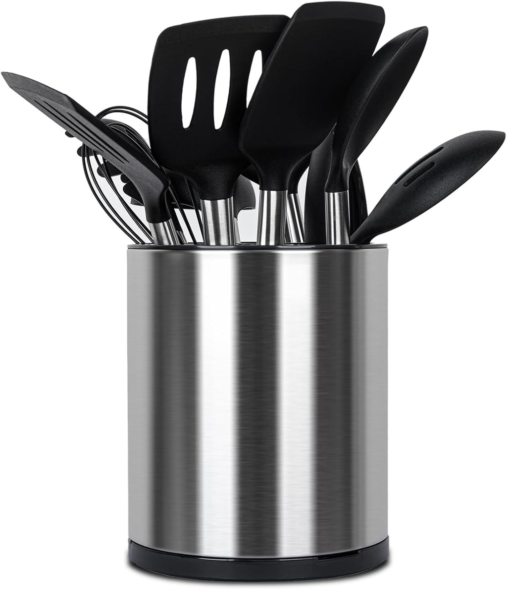 Kitchen Utensil Holder for Countertop 360° Rotating Utensil Caddy Extra Large Utensil Crock Cooking Utensil Holder for Kitchen Counter