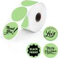 Perco Green 2-Inch Perforated Circle Dot Thermal Sticker Labels — 735 Stickers/Roll, Direct Thermal Printer Compatible—with Permanent Adhesive for Organizing, Color Coding, Bin Labeling—Made in USA