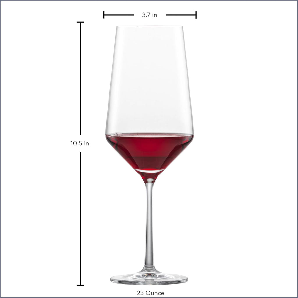 ZWIESEL GLAS Pure Bordeaux Red Wine Glass (Set of 6), Bordeaux Glasses for Red Wine, Dishwasher-Safe Tritan Crystal Glasses, Made in Germany (23 Ounce)