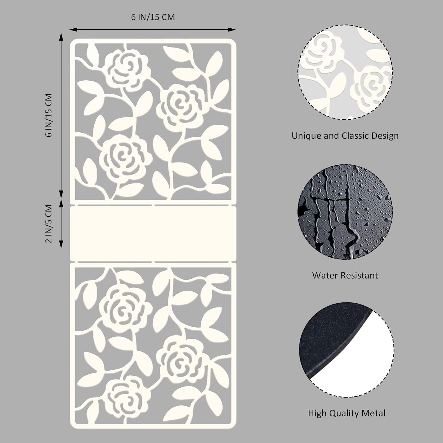 Resama Coffee Filter Paper Holder - Stylish Organizer with Rose Vine Pattern for Kitchen, Cafe, and Office - Decorative Storage Container in White - Perfect for Home, Dining Room, and Outdoor Use