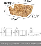 StorageWorks Wicker Basket for Pantry Organizers and Storage, Stackable Water Hyacinth Storage Baskets for Pantry Shelves, 2-Pack