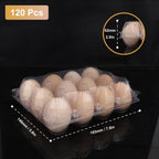 120 Pack Bulk Egg Cartons, Clear Plastic Chicken Egg Holders, Egg Tray Carton Holder for Home & Kitchen, Farm & Market Use, An Eco-Friendly Egg Storage Solution, 12 Grids