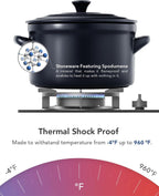LE TAUCI 3 qt Ceramic Dutch Oven for Bread Baking with Silicone Sling- Lightweight, Non-Toxic, No Seasoning Needed- Oven, Microwave & Dishwasher Safe, Ideal for Home Bakers & Beginners, Midnight Blue