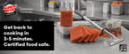 3M Scotch-Brite Griddle Cleaning, Quick Clean System, Heavy Duty, Cleans in 3-5 Minutes, For Baked On Food and Cooking Oils, Use on Hot or Cool Griddle, Orange, (1 System)