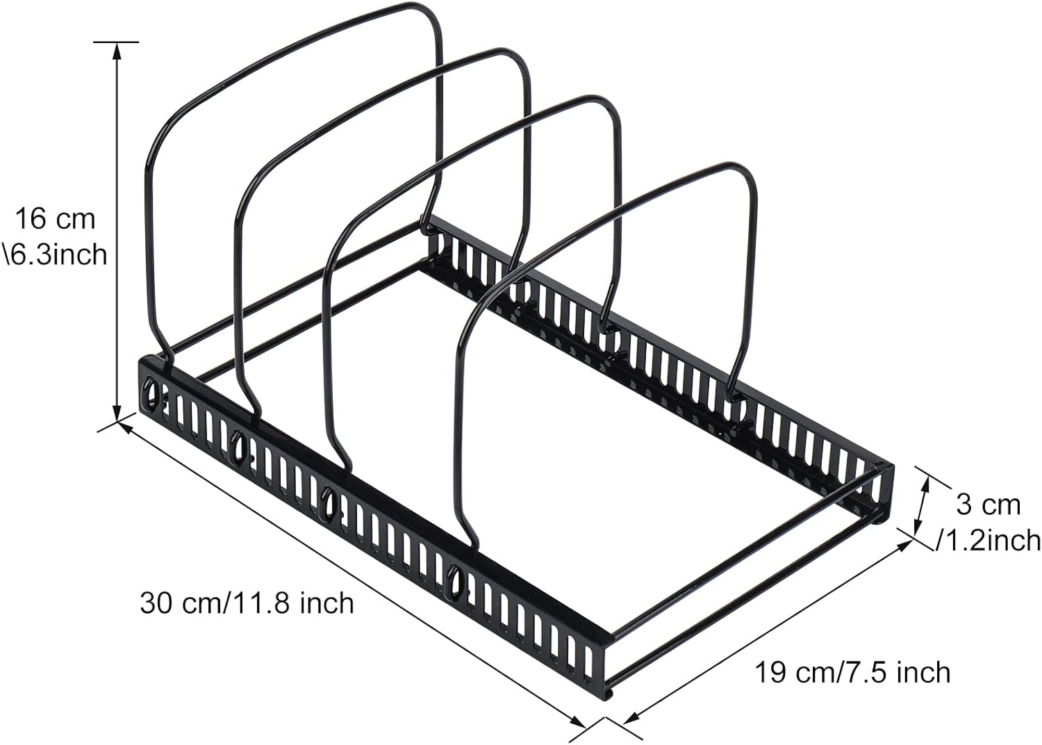 Toplife 10+ Bakeware Organizer Rack for Kitchen Bakeware, Cookware, Dinnerware, Cutting Boards, Plates, Pot and Pan Lids (Black)