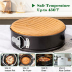 Tellshun 8 Inch Non-stick Springform Pan with 50 Pcs Parchment Paper Cheesecake Pan with Removable Bottom Baking Mold Round Leakproof