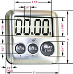 Elegant Digital Kitchen Timer Stainless Steel - Charcoal -Strong Magnetic Back - Kickstand - Loud Alarm - Large Display - Auto Memory - Auto Shut-Off (Charcoal) by eTradewinds