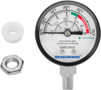 MEASUREMAN Black Steel Pressure Cooker Gauge, Pressure Canner Gauge, Steam Pressure Gauge, 2" Dial, Lower Mount, Including Hexagon Gasket and Nut