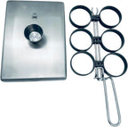 Rattleware Stainless Steel Egg Rings - Commercial-Grade, Even Cooking, Heat-Resistant Handle, Ideal for Frying Eggs - Durable & Trusted by Professional Chefs Worldwide (6 Ring Set)