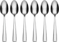 Oneida Nocha Everyday Flatware Teaspoons, Set of 6 18/0 Stainless Steel, Silverware Set