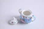 London Boutique Porcelain Teapot Sugar Bowl and Cream Milk Jug Shabby Chic Vintage Floral in Gift box 40oz (Cream & Sugar Set Rose Blue)