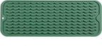Silicone Dish Drying Mat for Multiple Usage,Easy clean,Eco-friendly,Heat-resistant Silicone Mat for Kitchen Counter,Sink,Bar,Bottle,or Cup Green M 17 inches x 6 inches