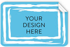 100 Custom Vinyl Stickers - Upload Your own Image, Text, Design, Logo - Personalized Logo Labels for Handmade, Packaging, Bottle, Jars, Candle, Brand Stickers (Blue Swirls, 4x2)
