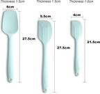 Silicone Spatula 3-piece Set, Ergonomic Handle High Heat-Resistant Spatulas, Non-stick Rubber Spatulas with Stainless Steel Core, Macaron Navy