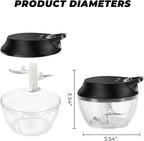 ZHANG XIAO QUAN SINCE 1628 Manual Vegetable Chopper, Hand Pull String Vegetable Garlic Mincer Onion Cutter for Veggie, Peppers, Tomatoes, Ginger, Fruits, Nuts, 2.2 Cup(550ml) Small Food Chopper