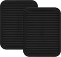 Smithcraft Silicone Trivets Mats for Hot Dishes and Hot Pots, Hot Pads for Countertops, Tables, Pot Holders, Spoon Rest Small Drying Mats Set of 2 Color Black
