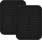 Smithcraft Silicone Trivets Mats for Hot Dishes and Hot Pots, Hot Pads for Countertops, Tables, Pot Holders, Spoon Rest Small Drying Mats Set of 2 Color Black