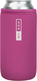 Sok It CanSok Sleeve for Beer & Soda Insulated Neoprene Cover (Bright Pink, 16oz Can Sleeve)