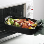 Sweejar Baking Pans Set, Ceramic 9x13 Baking Dish with Handle, Rectangular Casserole Dishes for Oven, Bakeware Sets of 3, Durable Lasagna Pan Deep for Kitchen, Banquet, Wedding Gift(Black)