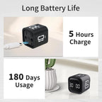 Productivity Timer Flip Gravity Sensor Cube Timer Countdown & Countup,Mute & Vibrate & Sound，5/10/30/60min & Custom Timing, Perfect for ADHD,Work,Learning,Kitchen Cooking