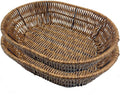 Fruit Baskets Wicker Bread Basket, Woven Tabletop Food Fruit Vegetables Serving, Restaurant Serving Basket,Shape (Elliptical shape)