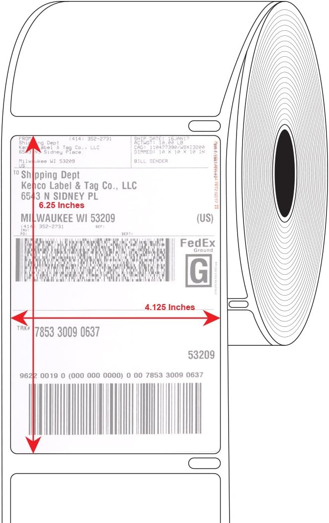 Dymo® Compatible 1744907-4" x 6" Dymo® 4XL Postage Shipping Labels (1 Roll - 220 Labels Per Roll) (6 Pack Fast Direct)