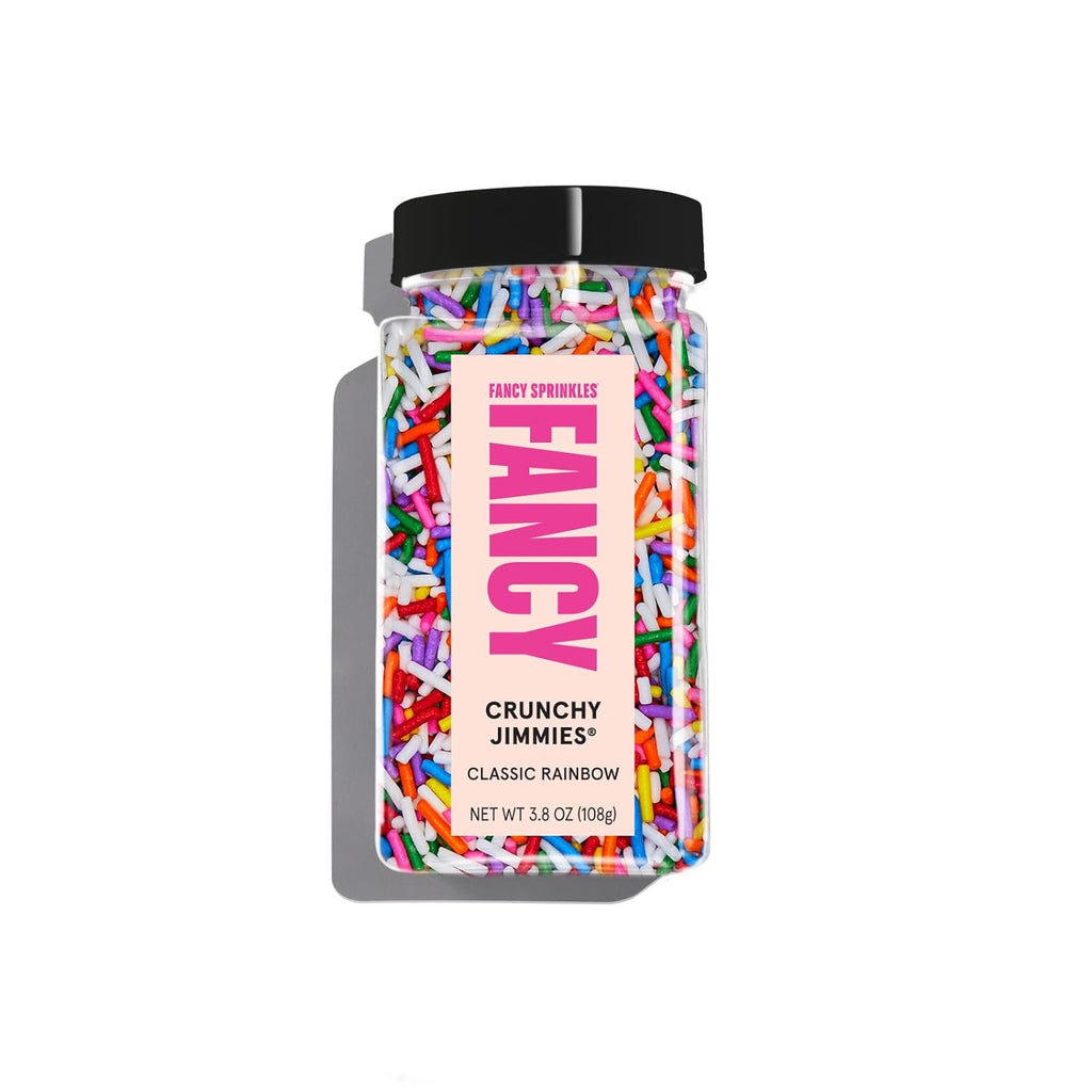 Fancy Sprinkles Classic Rainbow Crunchy Jimmies, Real Sugar, For Ice Cream, Cookies, Cakes, Cupcakes, Dessert Decorating, Original, Mulit-Colored, Rainbow Sprinkles (0.5c)