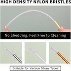 Straw Clean Brush Extra Long 12 Inch Straw Tube Brushes for Cleaning, Reusable Drinking Straw Cleaner Brush Set, Glass Pipe Cleaning Brush