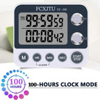 Digital Dual Kitchen Timer with Magnetic Back & Memory Presets, 2 Groups Countdown/Up Stopwatch Timer, 3-Level Volume + LED Alert, On/Off, 100Hr Max for Cooking, Baking (Battery Included)