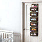 Simple Houseware 6 Clear Window Pocket Over Closet Door Storage Hanging Organizer for Bedroom, Bathroom, Pantry, Brown