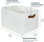 OrganiHaus Extra Large Fabric Storage Bins for Shelves 16x13in, Closet Storage Baskets for Shelf Organizing, Canvas Rectangle Bins for Organization, Linnen Baskets for Organizing - Off-White