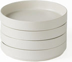 famiware Star 7.5" Pasta Bowls Set, Salad Bowl Set of 4, Double Reactive Glaze, Stackable, Perfect for Your Friend for Housewarming, Thanksgiving, Christmas, Matte White