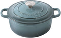 Enameled Cast Iron Covered Dutch Oven with Dual Handle, Dutch Ovens with Lid for Bread Baking, Safe to 500 degrees, 3.5 Quart, Slateblue