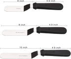 Offset Frosting Cake Knife set of 3 Black 6 8 & 10 Inch Angled Icing Spatula for Decorating