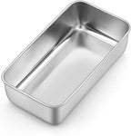 P&P CHEF Loaf Pan Set, 9 x 5 Inch Bread Pans, Stainless Steel Loaf Toast Baking Pans For Bread Meatloaf Lasagna Cake, Healthy & Non Toxic, Oven & Dishwasher Safe,(Silver, 1Pc)