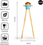 NEW - OTOTO Sal Scarecrow Salad Tongs (2-Piece) - Wooden Tongs Set, Food Safe Toaster Tongs for Serving, Cute Kitchen Tongs, Cool Kitchen Gadgets Accessories, Funny Gifts, Mini Tongs (Blue)