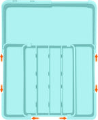 Silverware Organizer Expandable Silverware Drawer Organizer Adjustable Drawer Organizer, Flatware Cutlery Tray for Spoons Forks Knives Kitchen Organizers Storage,Turquoise