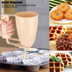 Pancake Batter Dispenser, Plastic Cupcake Pancake Dispenser Baking Cake Desserts Pancake Dispenser Baking Dispenser Cream Batter Pourer with Handle for Cupcakes, Waffles, Muffin Mix, Crepes and Cake