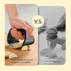 Garlic Press Rocker Stainless Steel - Rustproof Garlic Mincer, Crusher with Cleaning Brush, Easy to Use Garlic Smasher for Effortless Chopping & Crushing