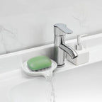 2 Pcs Soap Dish with Drain- Self Draining Bar Soap Holder for Shower, Marble Look Soap Savers Soap Tray Sponge Holder for Kitchen, Bathroom, Bathtub Sink, Crystal White