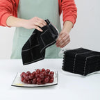 Glynniss Dish Cloths for Kitchen Washing Dishes, Super Absorbent Dish Rags, Cotton Terry Cleaning Cloths Pack of 8 (Black, 12x12 inches)