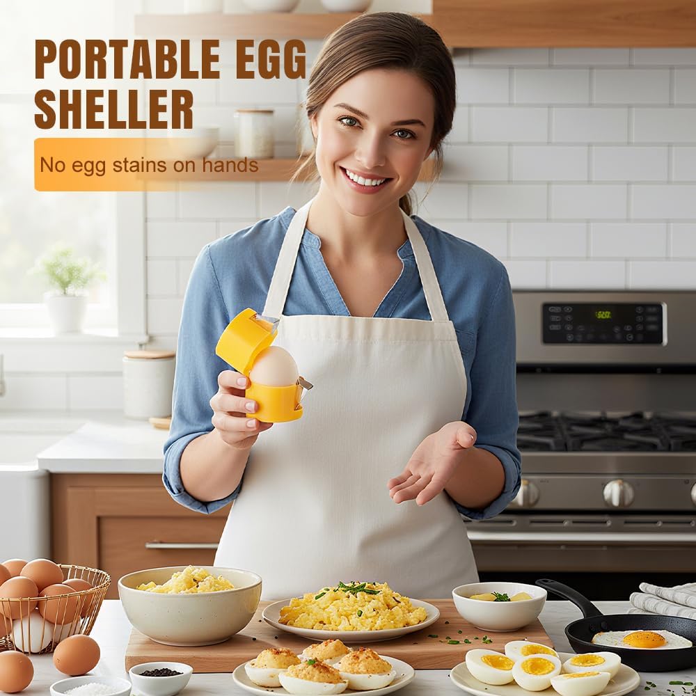 Egg Shell Opener, 2026 Upgrade Egg Peeler, Stainless Steel Egg Slicer for Hard Boiled Eggs, Egg Peeling Tool, Hard Boiled Egg Peeler, Egg Shell Cutter for Boiled Egg (Mix 3PCS)