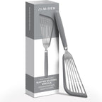 Misen Fish Silicone Spatula - Slotted Turner for Cooking - Perfect for Frying - Heat Resistant - Dishwasher Safe -1mm Thick Flexible Flipper - Soft Silicone Grip Handle for Easy Use